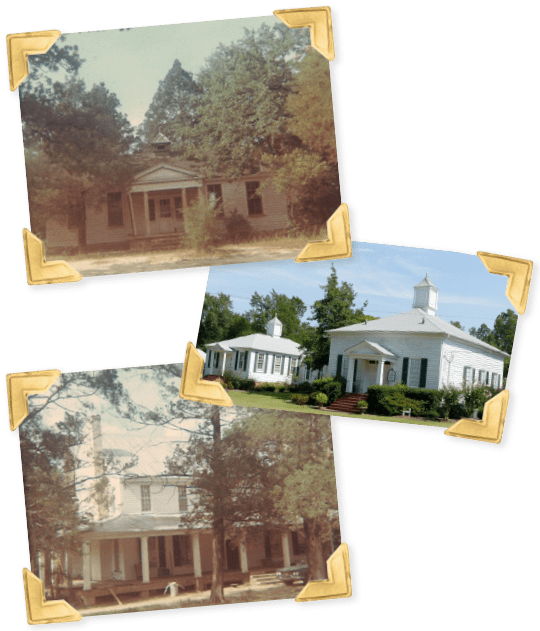 Three old pictures of mansions